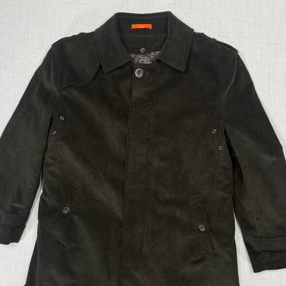 Tallia Mens Corduroy Coat Olive Green Quilted Lined Jacket Size Chest 47" - Picture 3 of 15